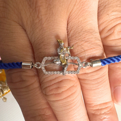Krishna Charm Rakhi  92.5 Sterling Silver with Adjustable Pull-Tie