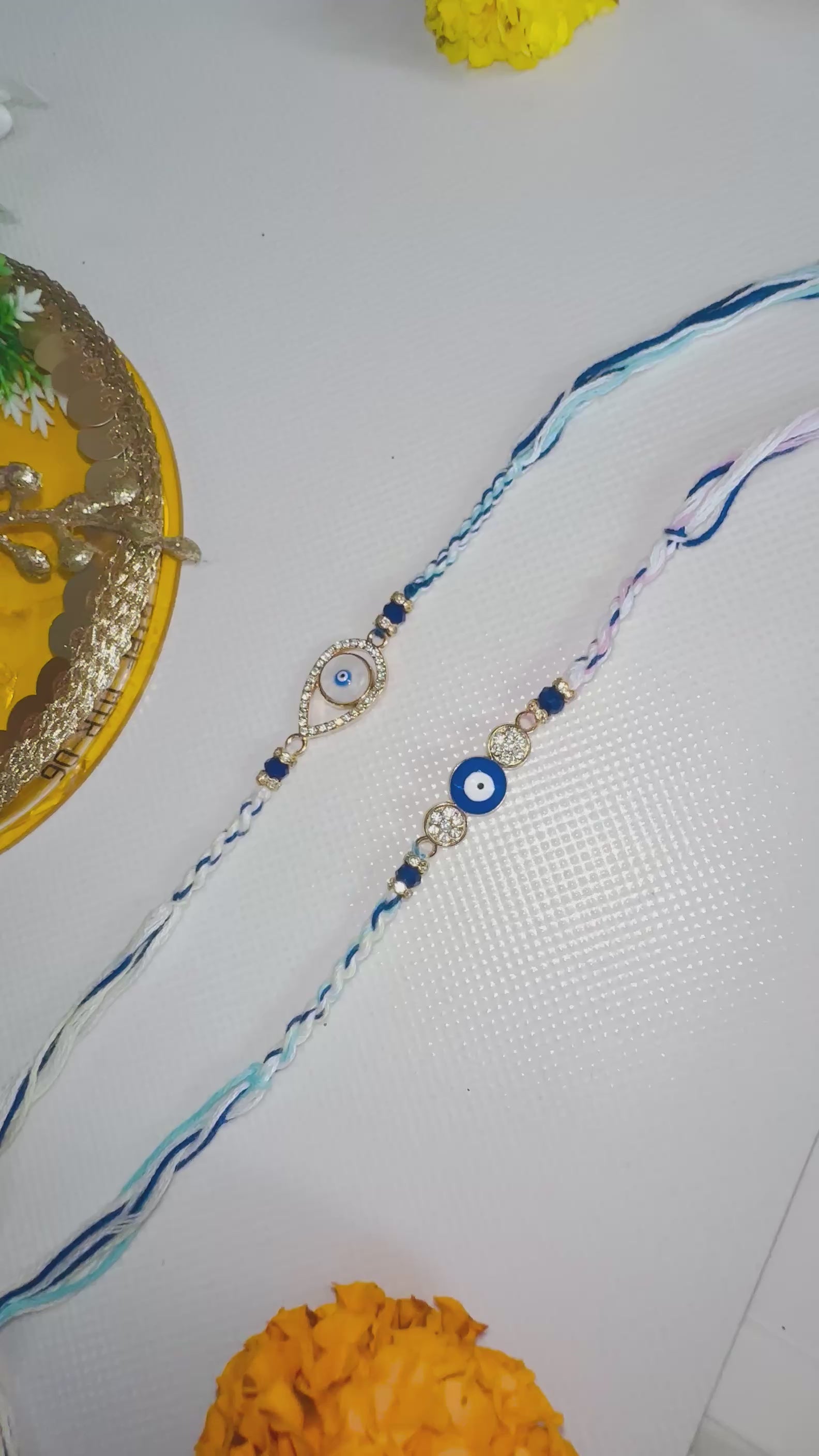 Evil Eye Rakhi Set – Handcrafted Protection & Elegance (Set of 2)