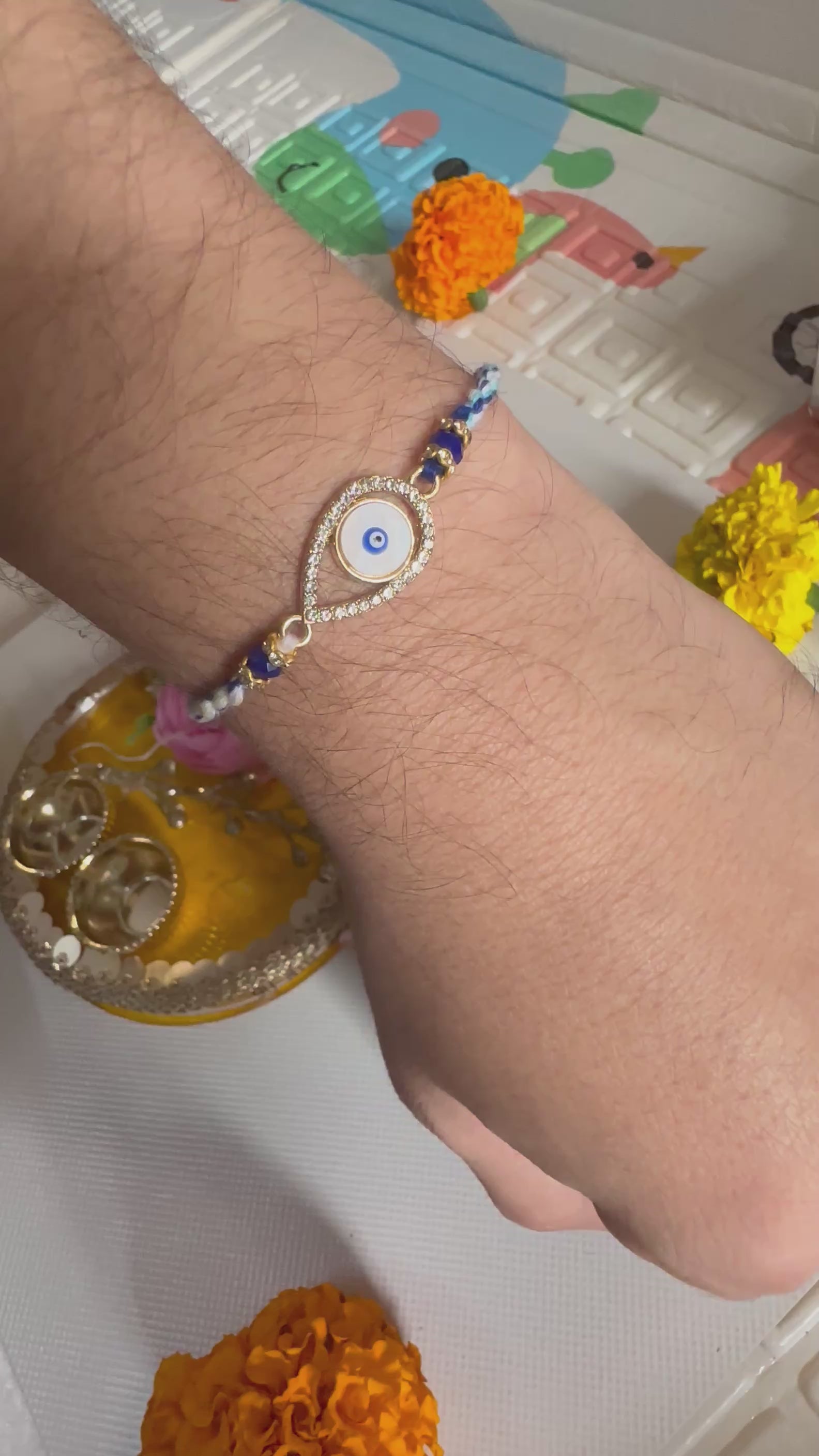 Evil Eye Rakhi Set – Handcrafted Protection & Elegance (Set of 2)